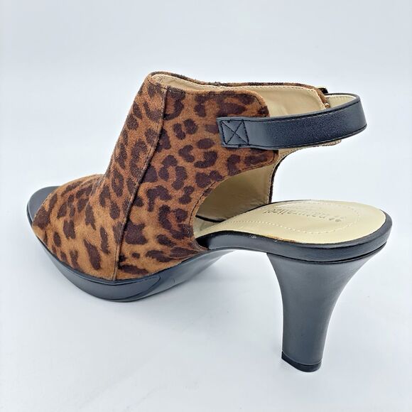 Naturalizer N5 Comfort Danby Peep Toe Ankle Strap Heels Women's 9.5M Animal Prin - Picture 2 of 16